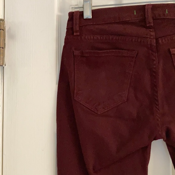 J BRAND BURGUNDY MID RISE MOTO STYLE LAVA SKINNY JEANS SIZE 25 - Picture 4 of 7